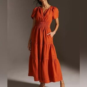 Anthropologie Somerset Linen Maxi Dress XS